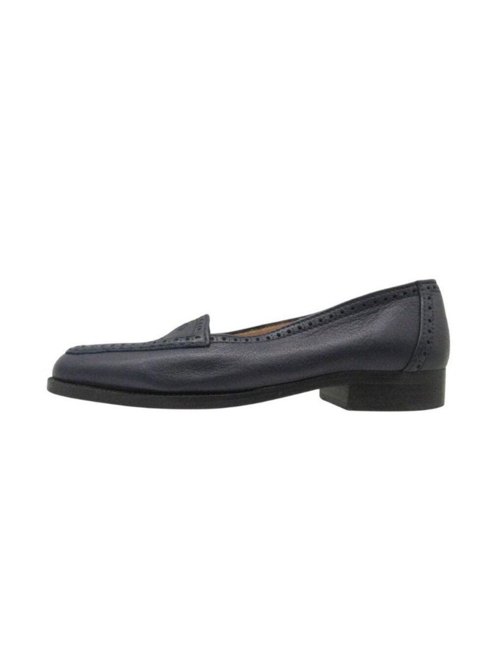 Chanel Loafers Moccasins CC Logo Leather Slip-on Shoes Navy